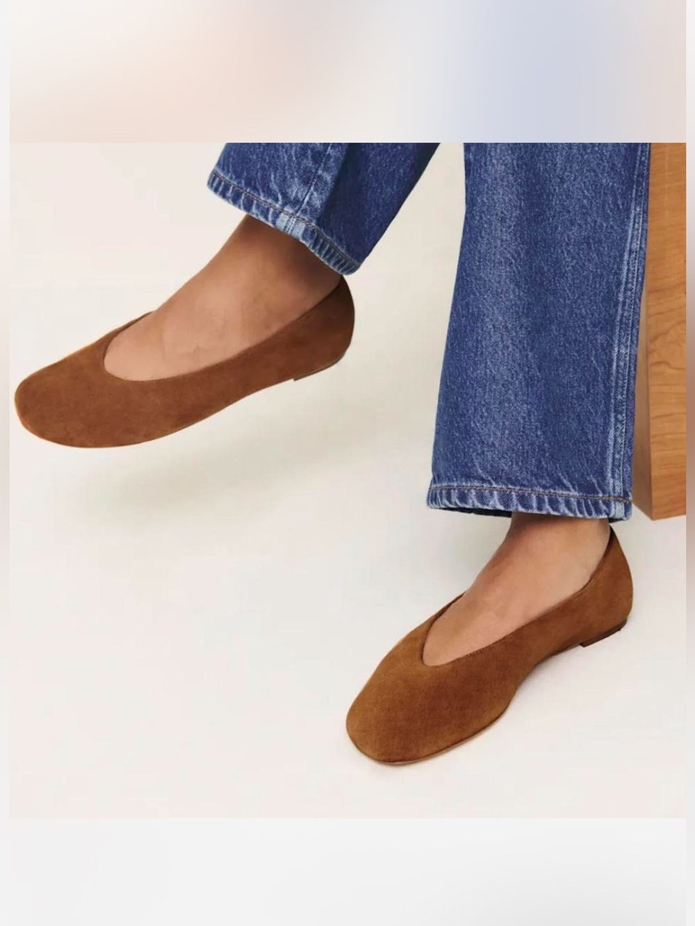 Reformation Brenna Rust Brown Suede Flats